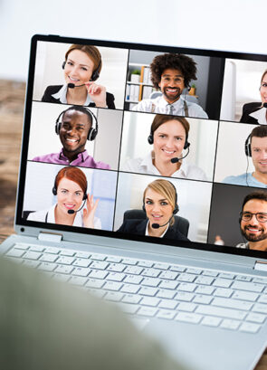 Virtual Remote Video Conference Call Or Webinar